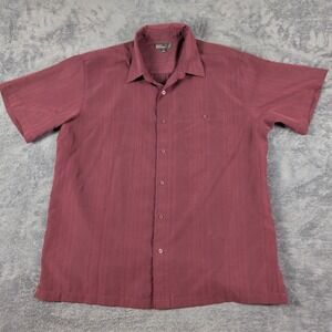 Marc Edwards Polyester Button Down Shirt  XL Red